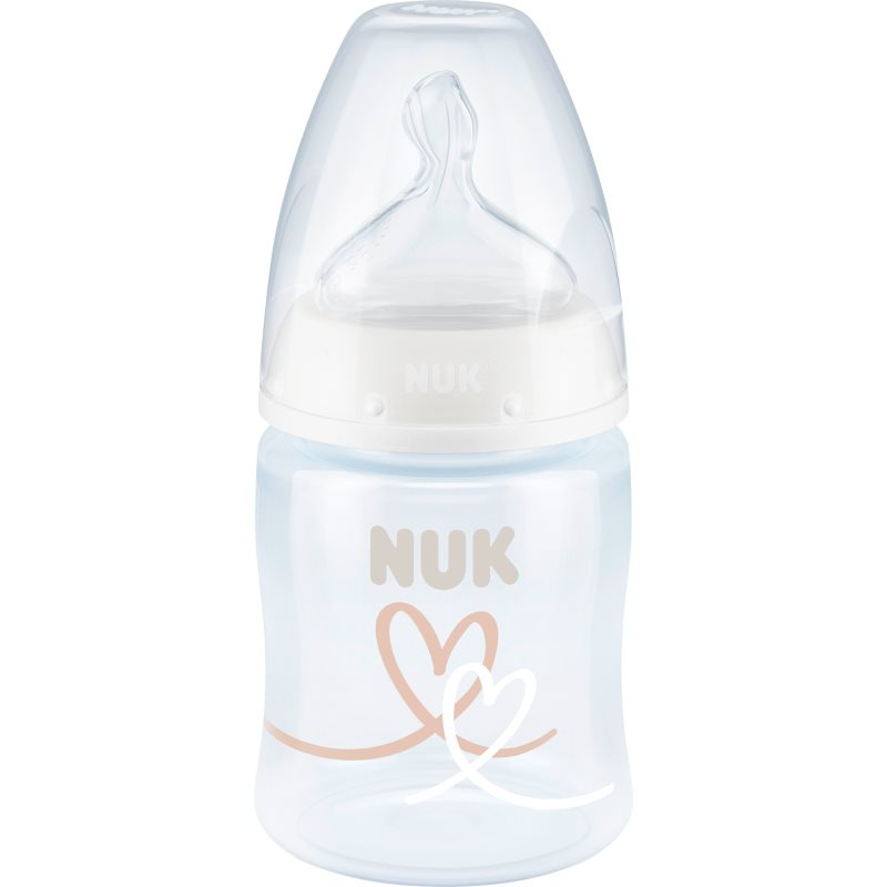 NUK FC Plus láhev s kontrolou teploty 150ml 1ks modrošedá s krokodýlem