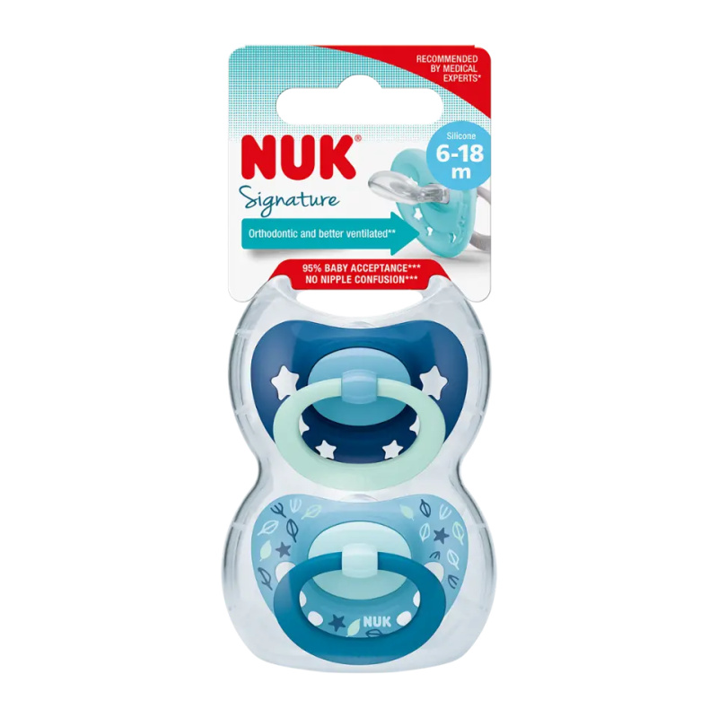 NUK Dudlík Signature (6-18 měs.) 2 ks pro kluky