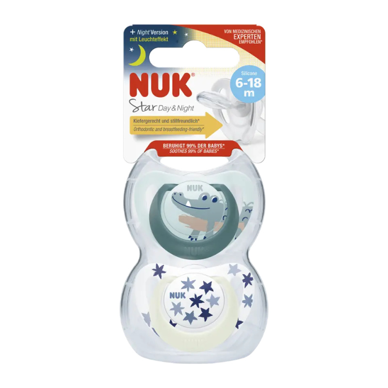 NUK Dudlík Star Den & Noc 6-18m box 2 ks