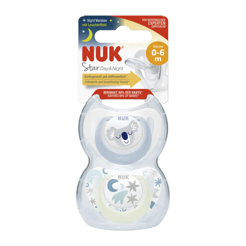 NUK Dudlík Star Den & Noc 0-6m box 2 ks