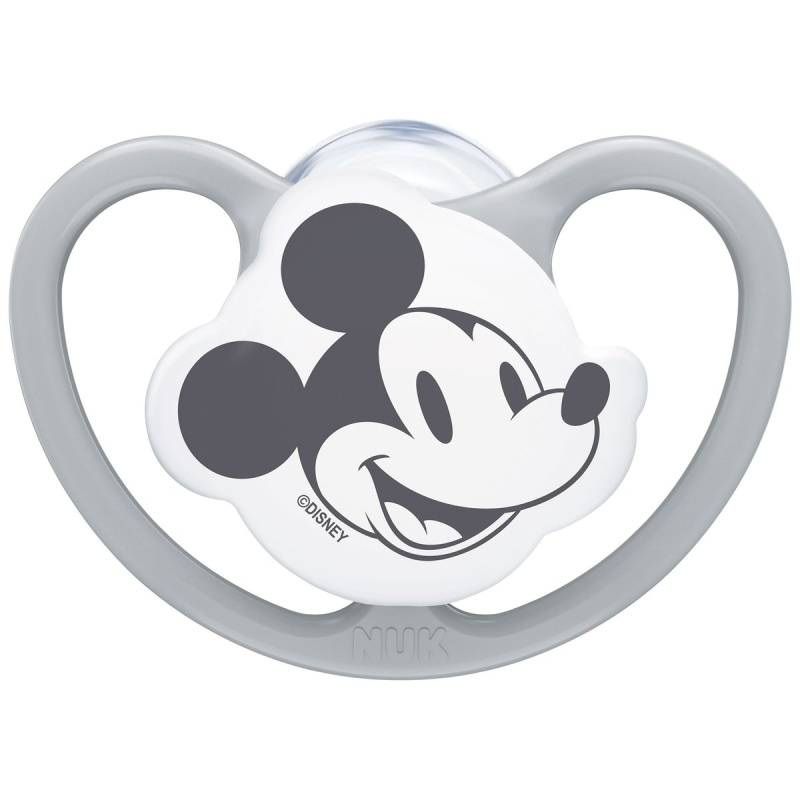 Nuk Space Disney Mickey dudlík 0–6 měsíců, šedý