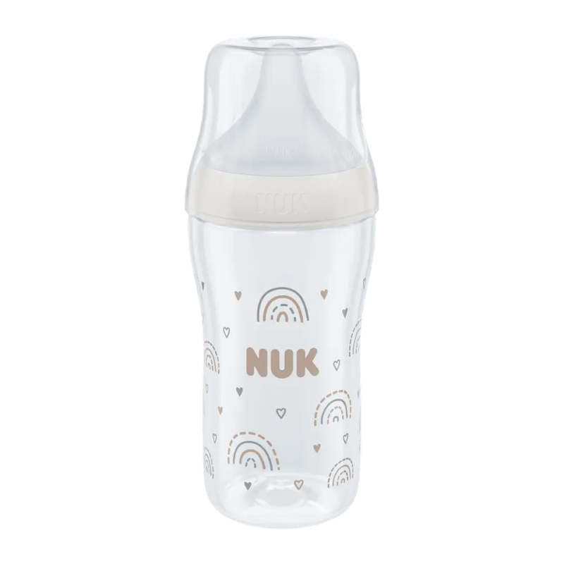 NUK Perfect Match skleněná kojenecká láhev s kontrolou teploty 230 ml