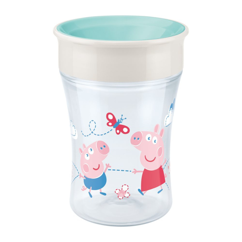 NUK Magic Cup Peppa Pig hrnek s víčkem 8m+ 230 ml