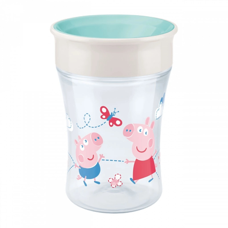 NUK Magic Cup Peppa Pig hrnek s víčkem 8m+ 230 ml
