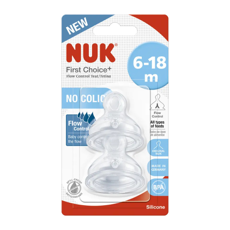 Náustek – dudlík NUK First Choice+ Flow Control 6+ měsíců, 2 ks