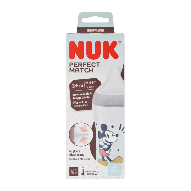 NUK Perfect Match láhev MICKEY s kontrolou teploty 260 ml