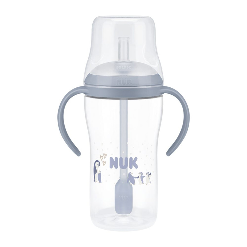 Kojenecká láhev NUK Perfect Match se silikonovým brčkem PENGUIN 260 ml