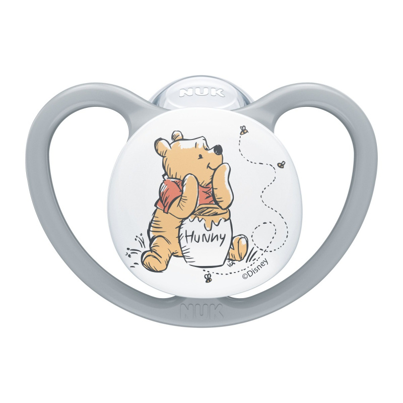 NUK Perfect Match Air Dudlík Medvídek Pú GREY 6-18m 1ks v boxu