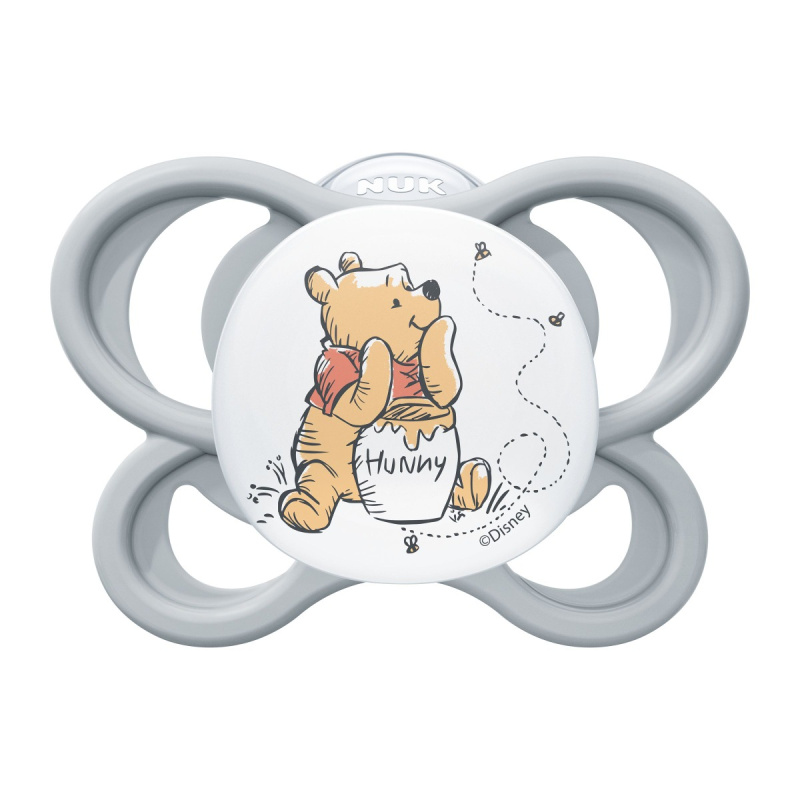 NUK Perfect Match Air Dudlík Medvídek Pú GREY 0-6m 1ks v boxu