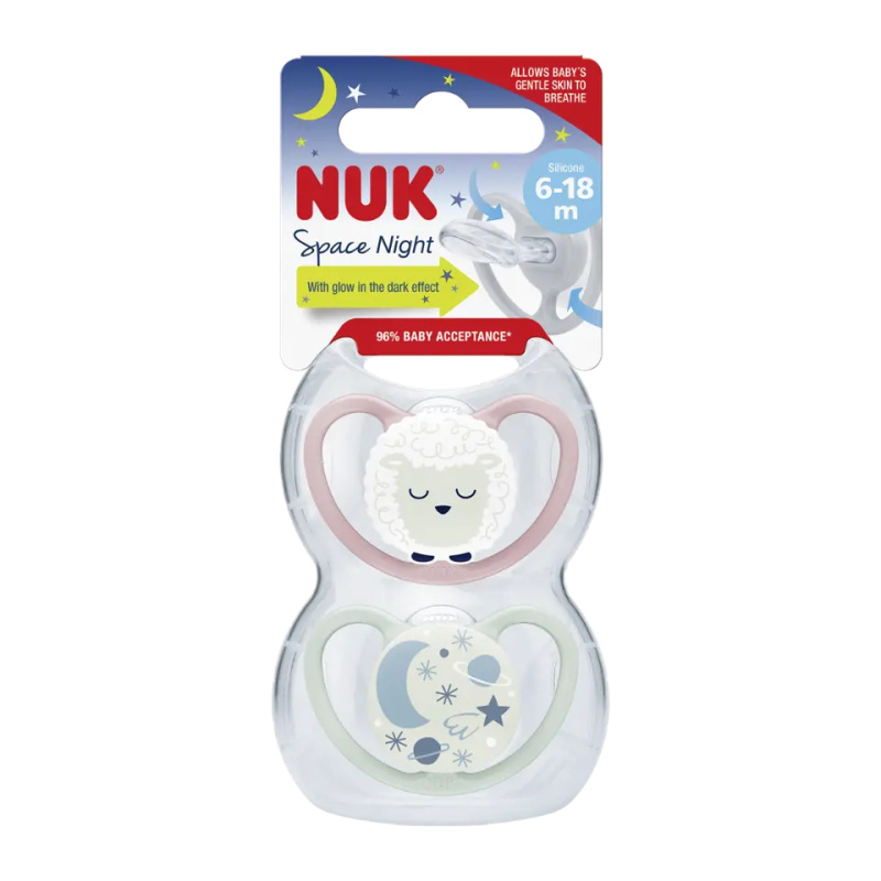 NUK Dudlík Space Night 6-18m. 2ks BOX