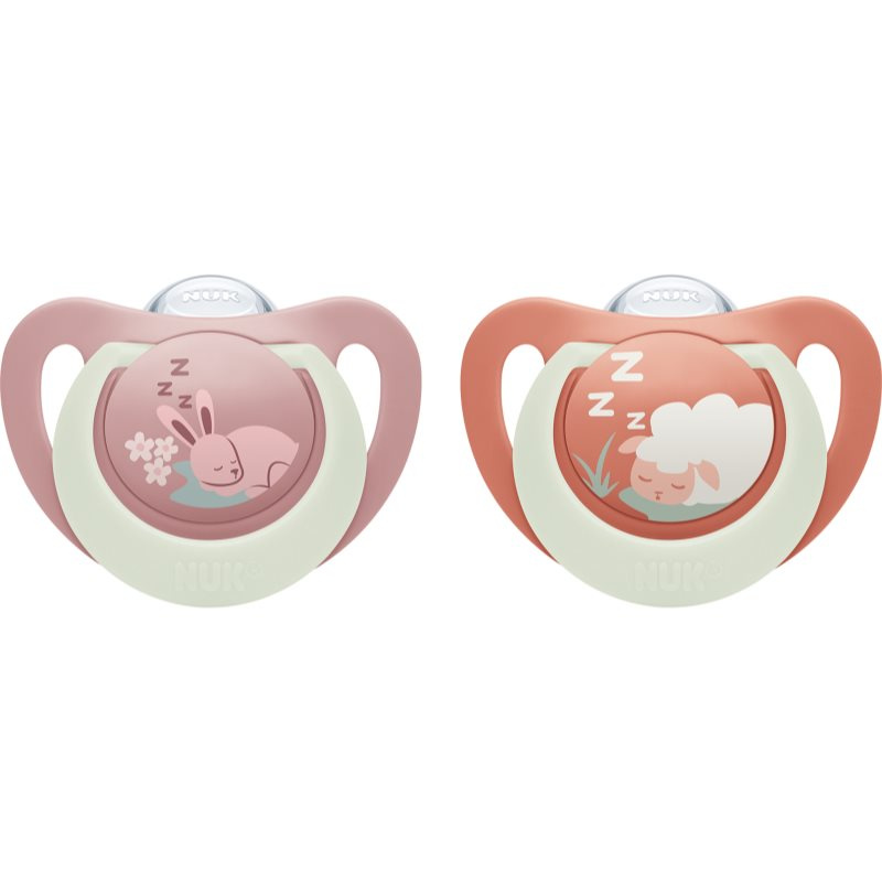 cumlík nuk first choice night 6–18 m, 2 ks, bunny/sheep