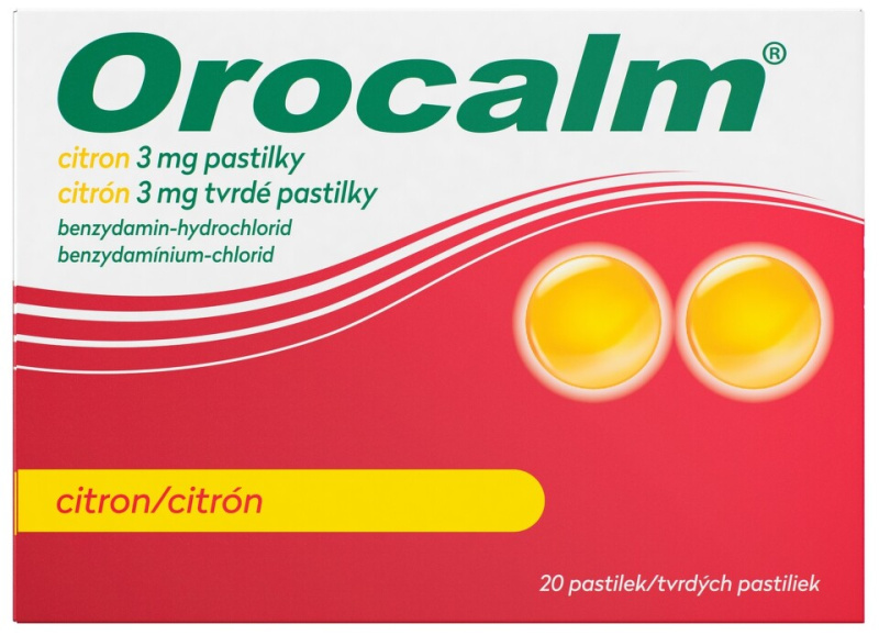 OROCALM Citrón 3mg 20 pastilek
