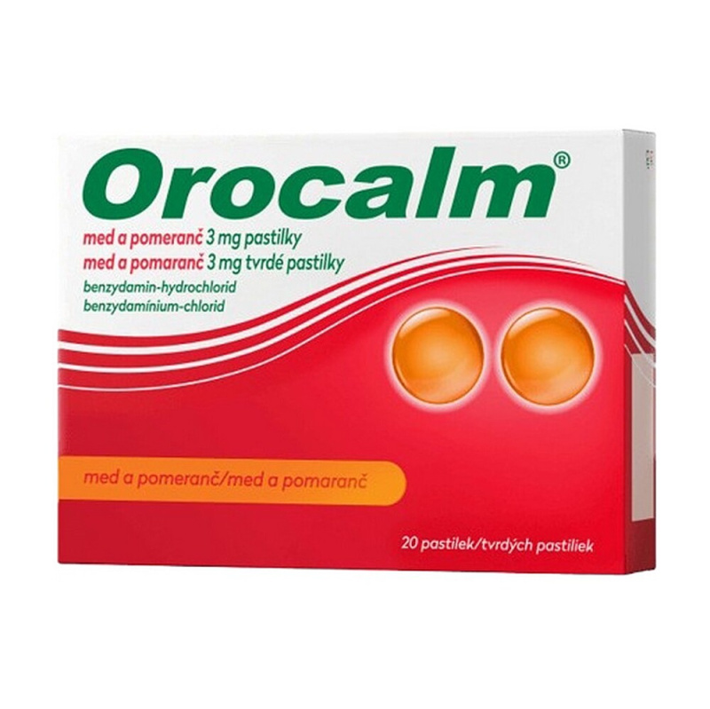 Orocalm Med a pomeranč 3 mg 20 pastilek