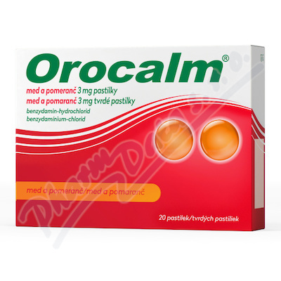 Orocalm Med a pomeranč 3 mg 20 pastilek