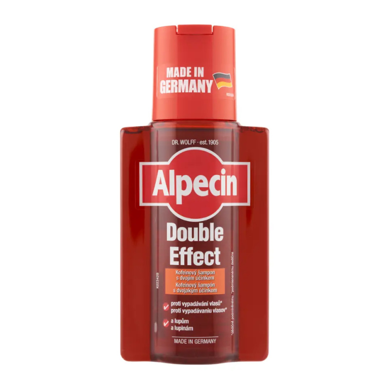 Alpecin Double Effect kofeinový šampon pro muže proti lupům a vypadávání vlasů 200 ml