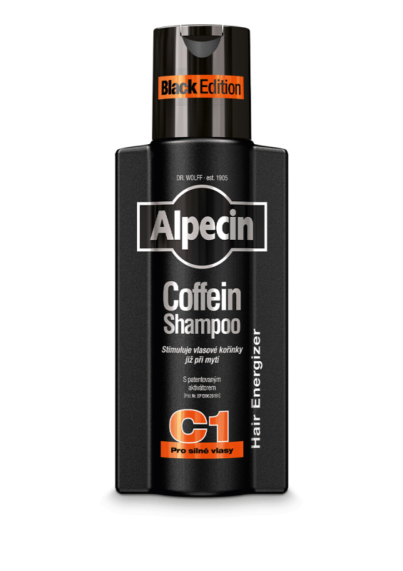 Alpecin Coffein Shampoo C1 Black Edition kofeinový šampon pro muže stimulující růst vlasů 250 ml