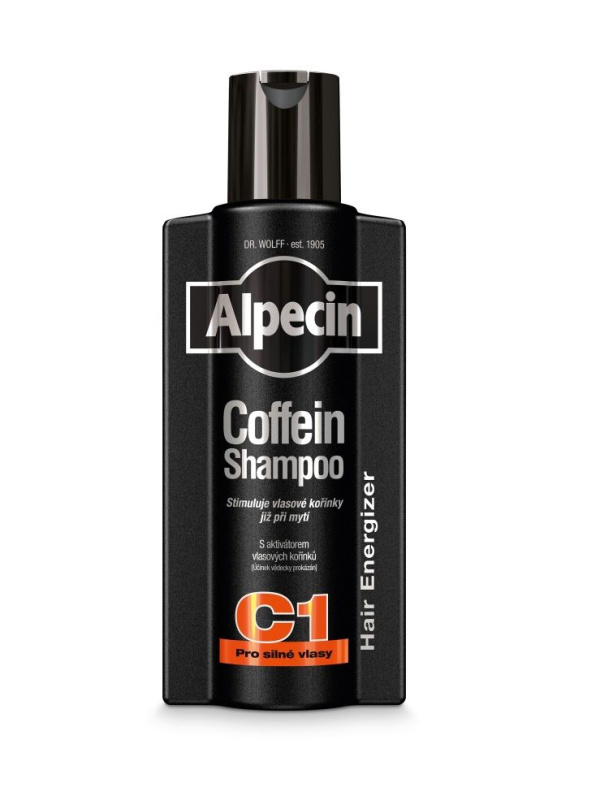 Alpecin Coffein Shampoo C1 Black Edition kofeinový šampon pro muže stimulující růst vlasů 375 ml