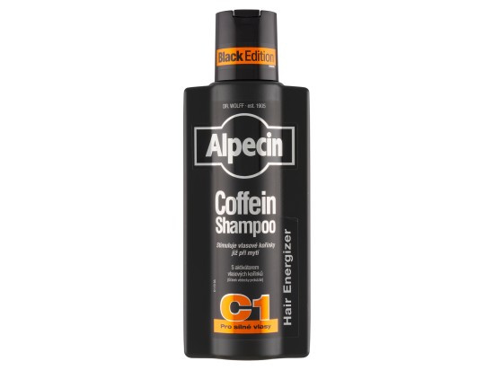 Alpecin Coffein Shampoo C1 Black Edition kofeinový šampon pro muže stimulující růst vlasů 375 ml