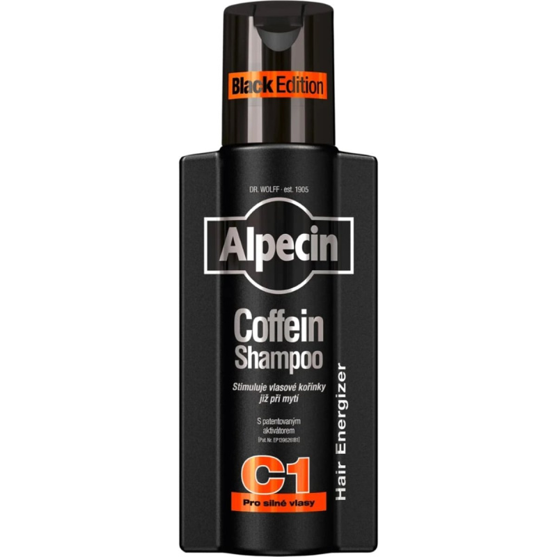 Alpecin Coffein Shampoo C1 Black Edition kofeinový šampon pro muže stimulující růst vlasů 375 ml