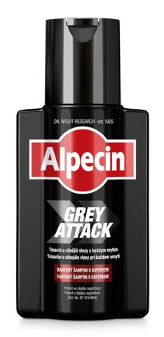 Alpecin Grey Attack kofeinový šampon proti šedivění vlasů pro muže 200 ml