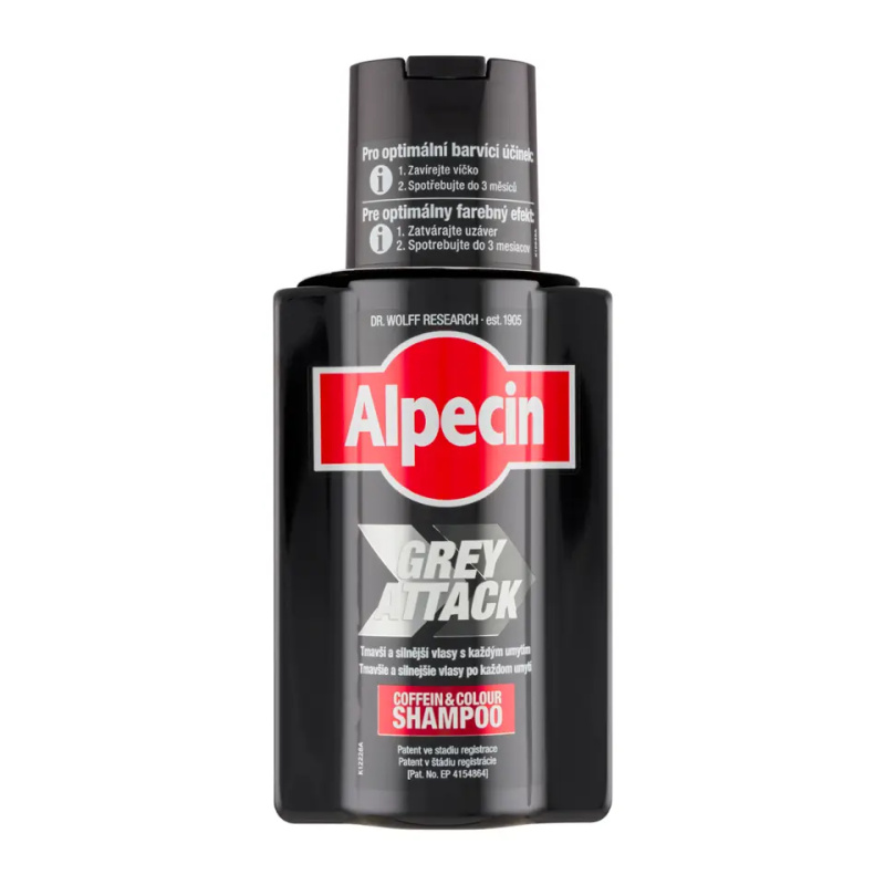 Alpecin Grey Attack kofeinový šampon proti šedivění vlasů pro muže 200 ml