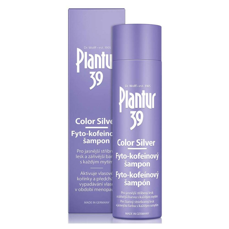 Plantur 39 Color Silver kofeinový šampon neutralizující žluté tóny 250 ml
