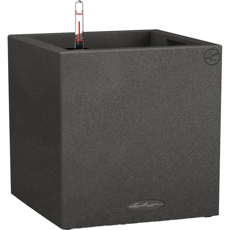 Lechuza Květináč Canto Stone Low 40 černý, 400 x 400 x 760 mm