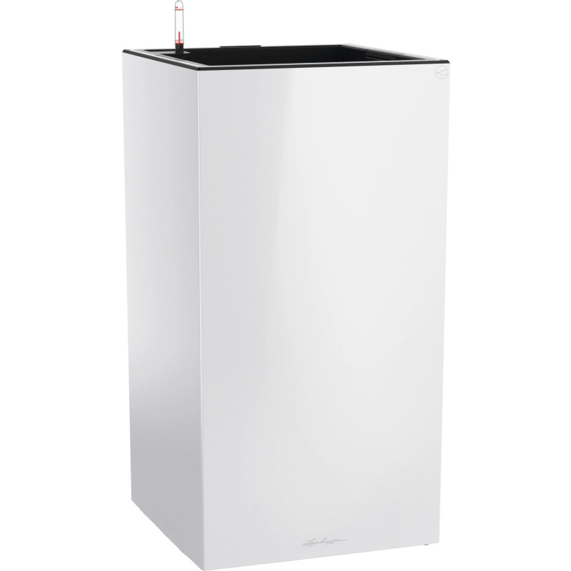 Lechuza Květináč Canto Premium 40 High LED, bílá vysoce lesklá 40 x 40 cm