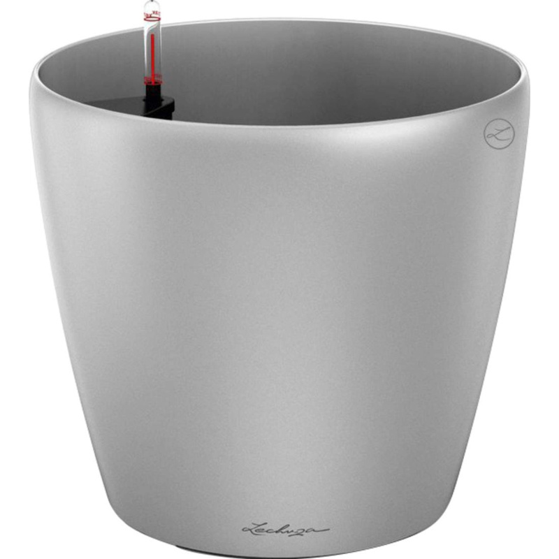 Lechuza Květináč Classico Premium 60, stříbrná metalická, pr. 60 x 56 cm