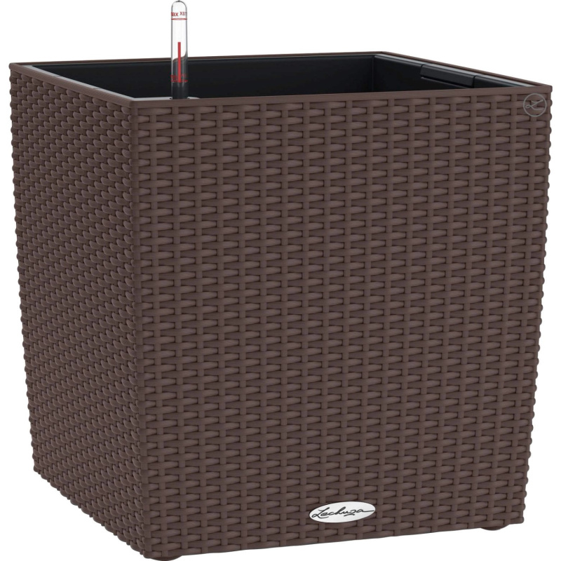 Lechuza Květináč Cube Cottage 40 mokka, 400 x 390 x 390 mm