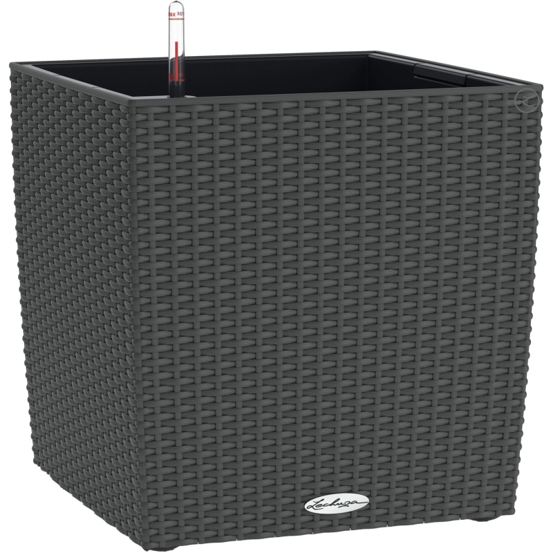 Lechuza Květináč Cube Cottage 50 antracitový, 495 x 490 x 490 mm