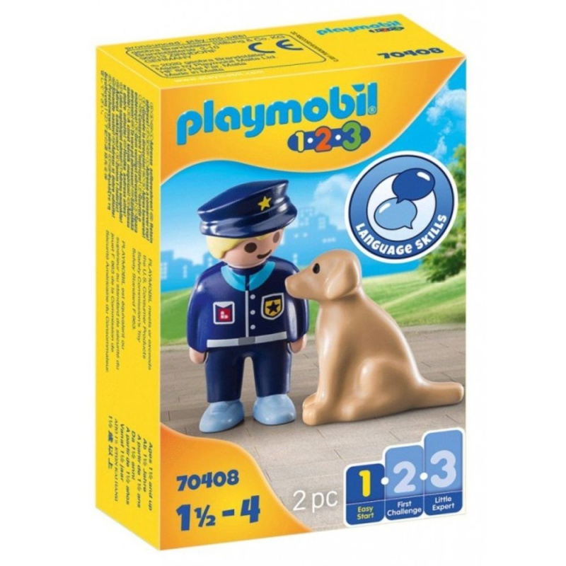 Playmobil 70408 policista se psem (1.2.3)