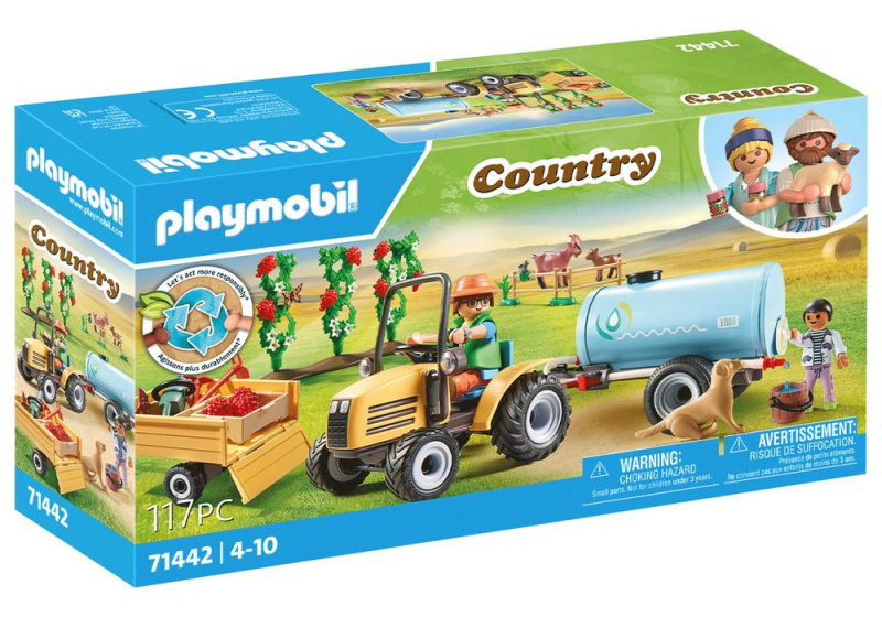 Playmobil 71442 Traktor s přívěsem a nádrží na vodu