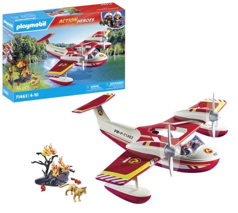 Sada figurek Action Heroes 71463 Hasičské letadlo s funkcí hašení požáru