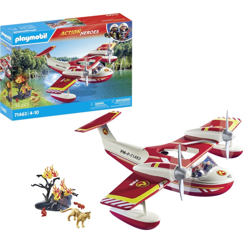 Sada figurek Action Heroes 71463 Hasičské letadlo s funkcí hašení požáru