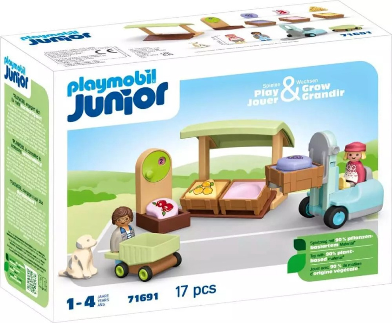 Playmobil 71691 Stánek s biopotravinami a vysokozdvižný vozík