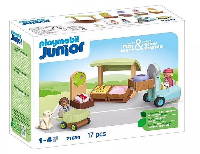 Playmobil 71691 Stánek s biopotravinami a vysokozdvižný vozík