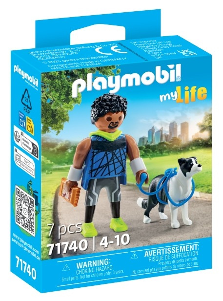 Playmobil biegacz s border kolie