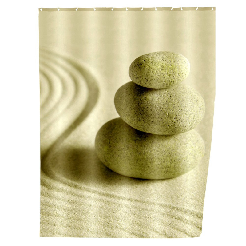 Sprchový závěs, textilní, Sand and Stone, 180x200 cm, WENKO 20968100 béžová