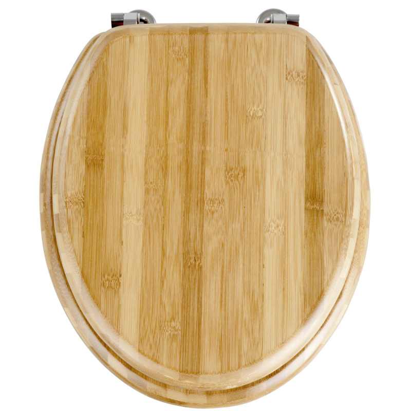 WC sedátko z bambusového dřeva Wenko Bamboo, 42,5 x 37 cm 144726100 hnědý