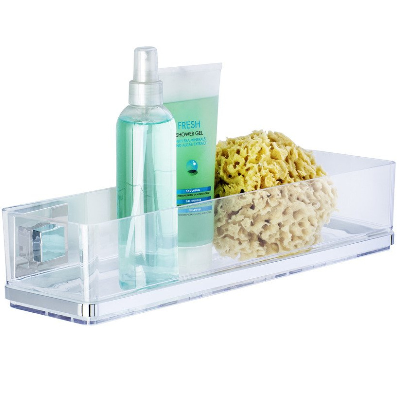 Koupelnová police QUADRO, Vacuum-Loc, do sprchy, WENKO 22685100 transparentní