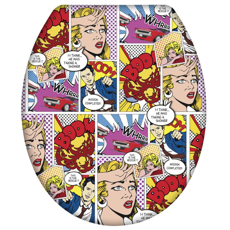 WC sedátko se snadným zavíráním Wenko Pop Art, 45 x 37,5 cm 22797100 vícebarevná