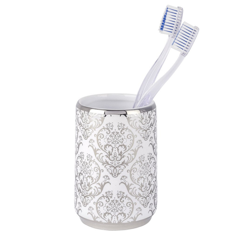Nádobka na zubní kartáčky BAROCK SILVER, WENKO 22621100 stříbrná 23934