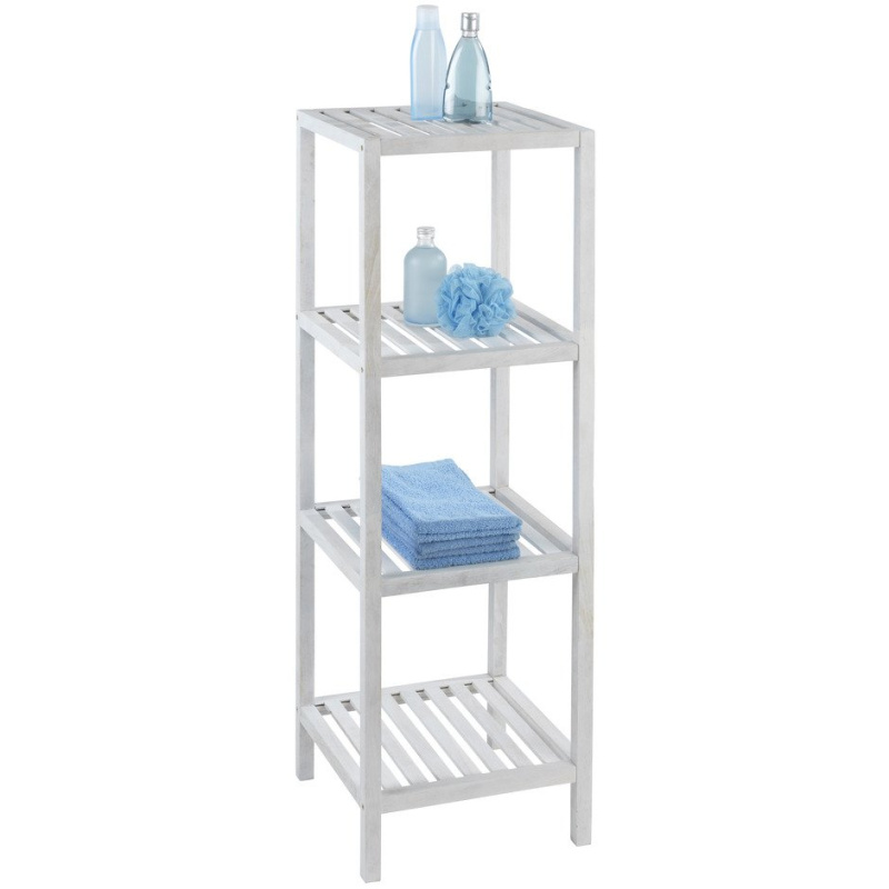 Regál koupelnový z ořechového dřeva NORWAY, 36 x 112 x 36 cm, WENKO 22861100 bílá 24753