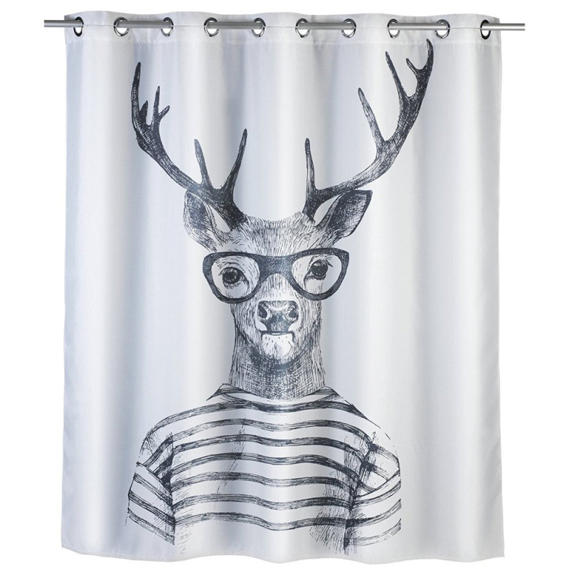 Sprchový závěs Mr Deer, textilní, 180x200 cm, WENKO 22478100 bílá