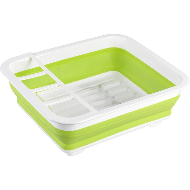 Skládací odkapávač na talíře, šálky, příbory, WENKO 54770100 olivová