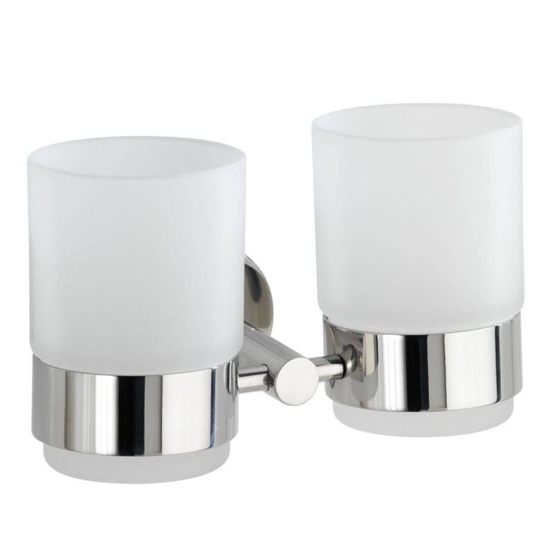 Wenko Kartáčové kelímky BOSIO nástěnné, barva stříbrná bílá