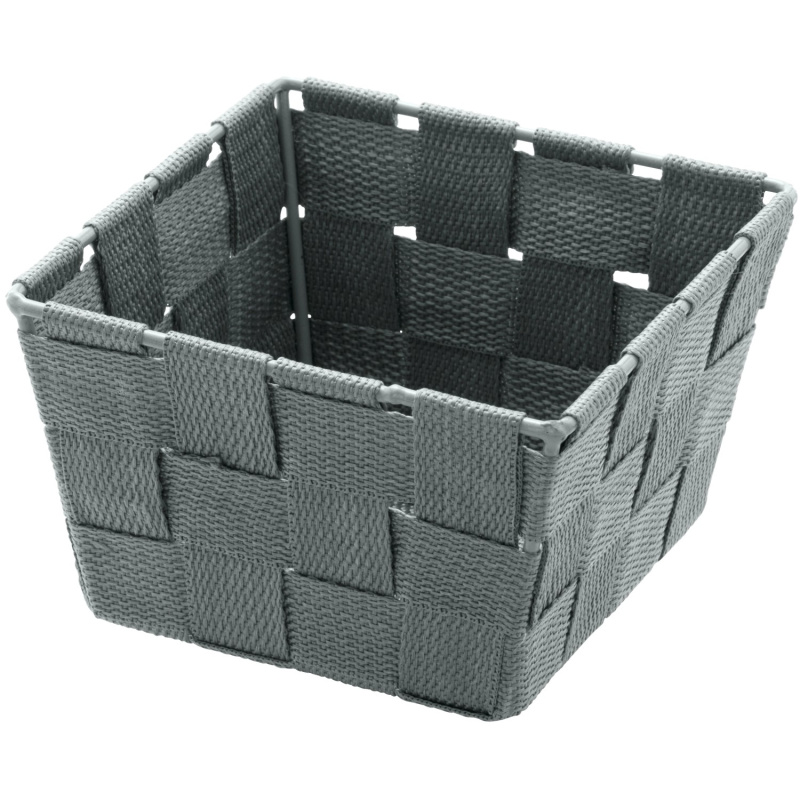 Wenko Úložný košík Adria Mini Square, šedý, 14 x 9 x 14 cm