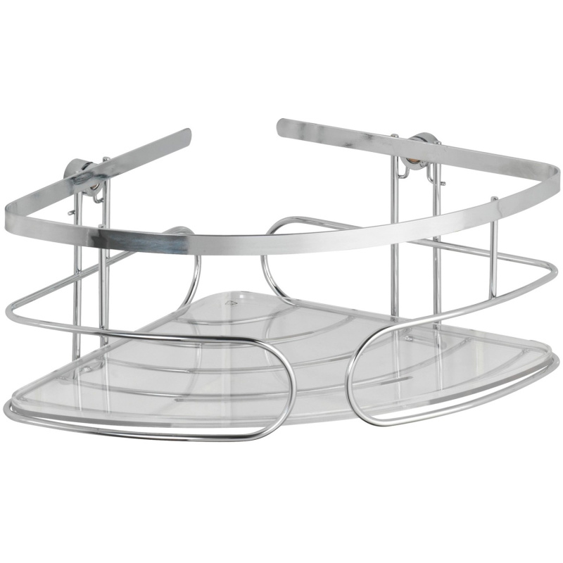 Wenko Rohový koupelnový košík Premium, lesklá nerez 26,5 x 10 x 19 cm