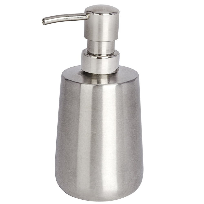 Stříbrný dávkovač mýdla z nerezové oceli SOLID, 16x8 cm, WENKO 22607100 stříbrná